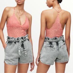 ALLSAINTS Erity Lace Bodysuit Muted Rose Size 6 New